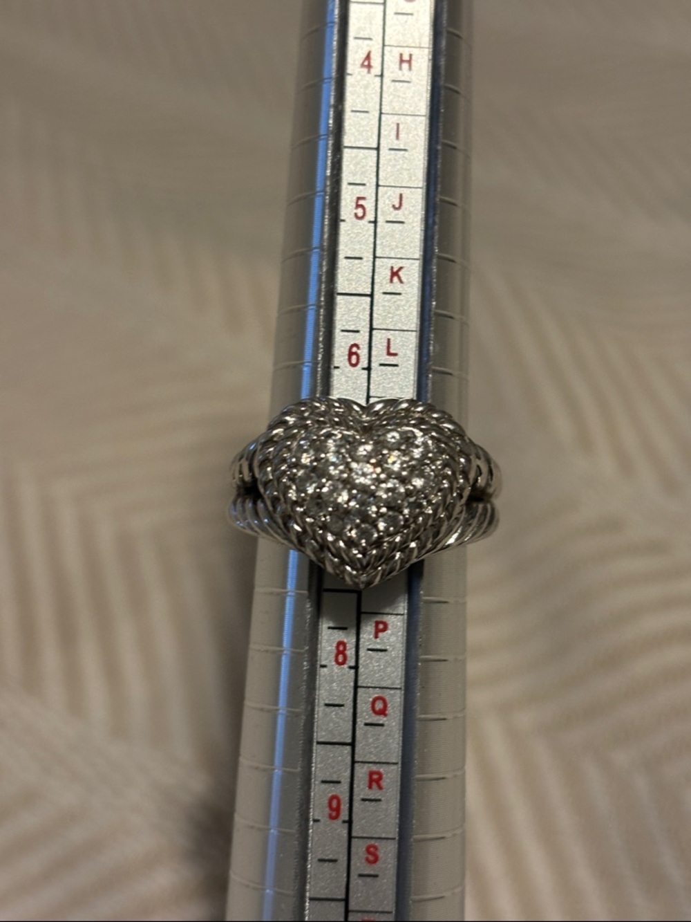 Judith Ripka Silver Heart CZ Ring Size 7 - Picture 6 of 6
